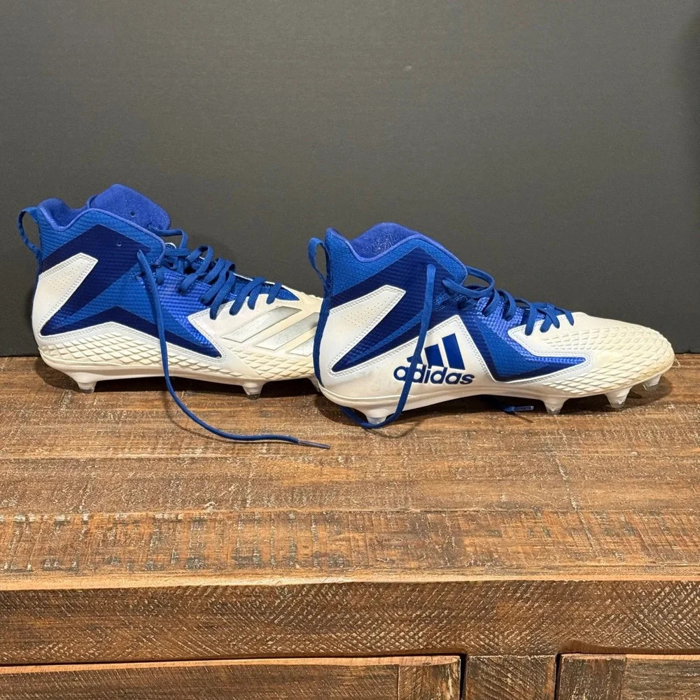 Adidas Freak X Carbon Mid Football Cleats Mens 11.5 Blue White DB2649 Athletic